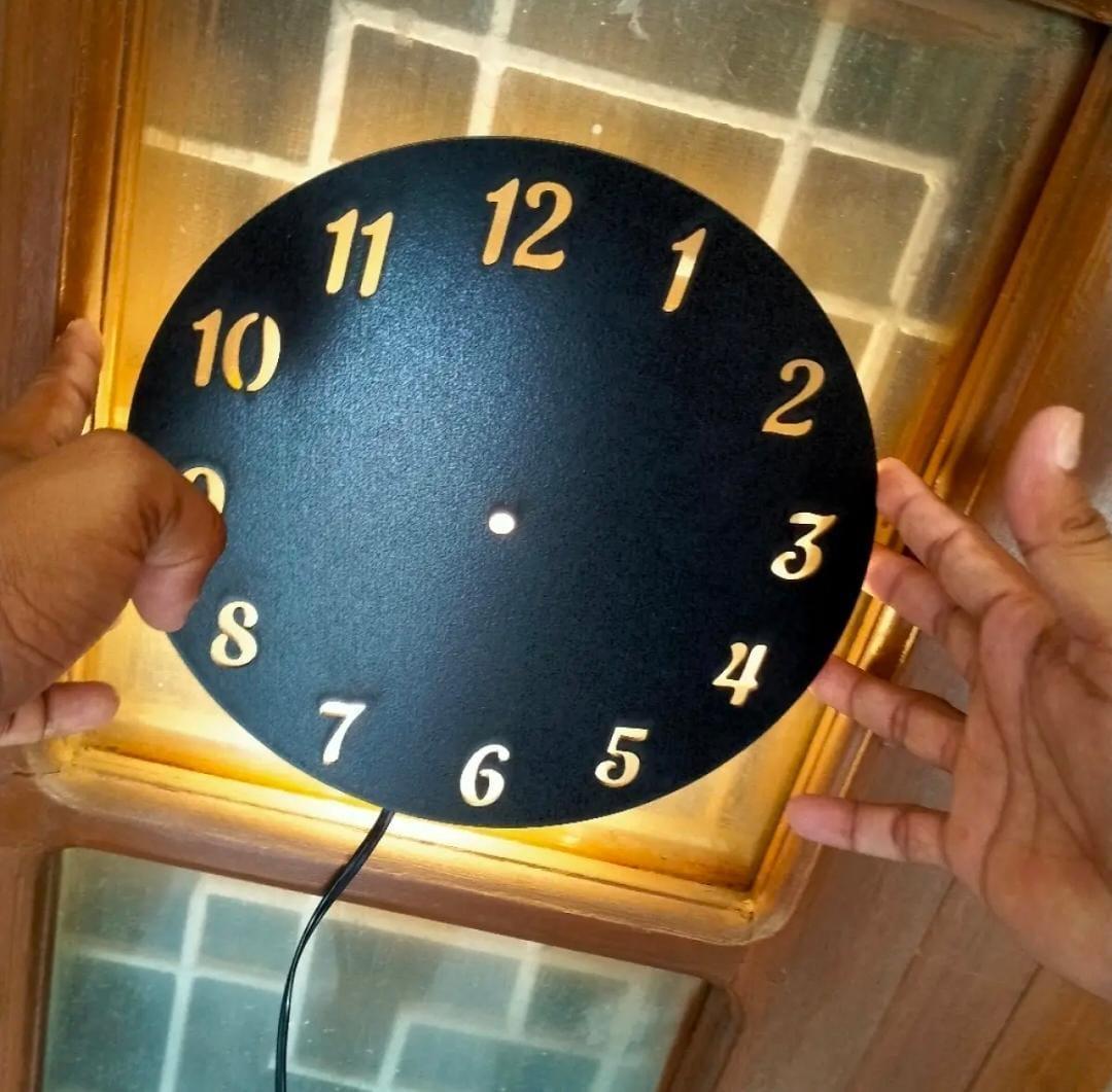 Heart and butterfly wall clock with warm LED backlight