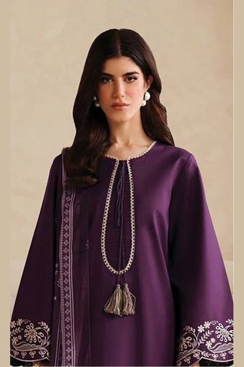 Embroidered Dhanak 3 Piece Unstitched Suit with Wool Shawl