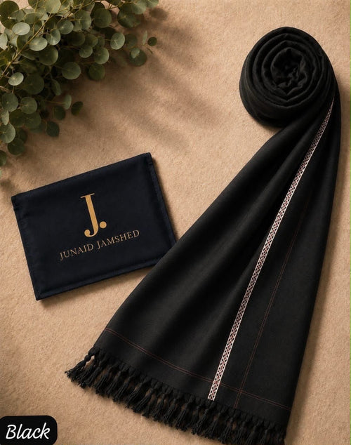 Men's Pure Wool Winter Shawl — 3 Gazz - Black